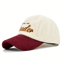 WONDER Embroidery Corduroy Baseball Cap Block Adjustable Hat