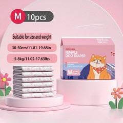 10pcs Disposable Pet Diapers Leak Proof Physiological Pants