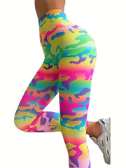 Leopard Print High Waist Tummy Control Fitness Pants