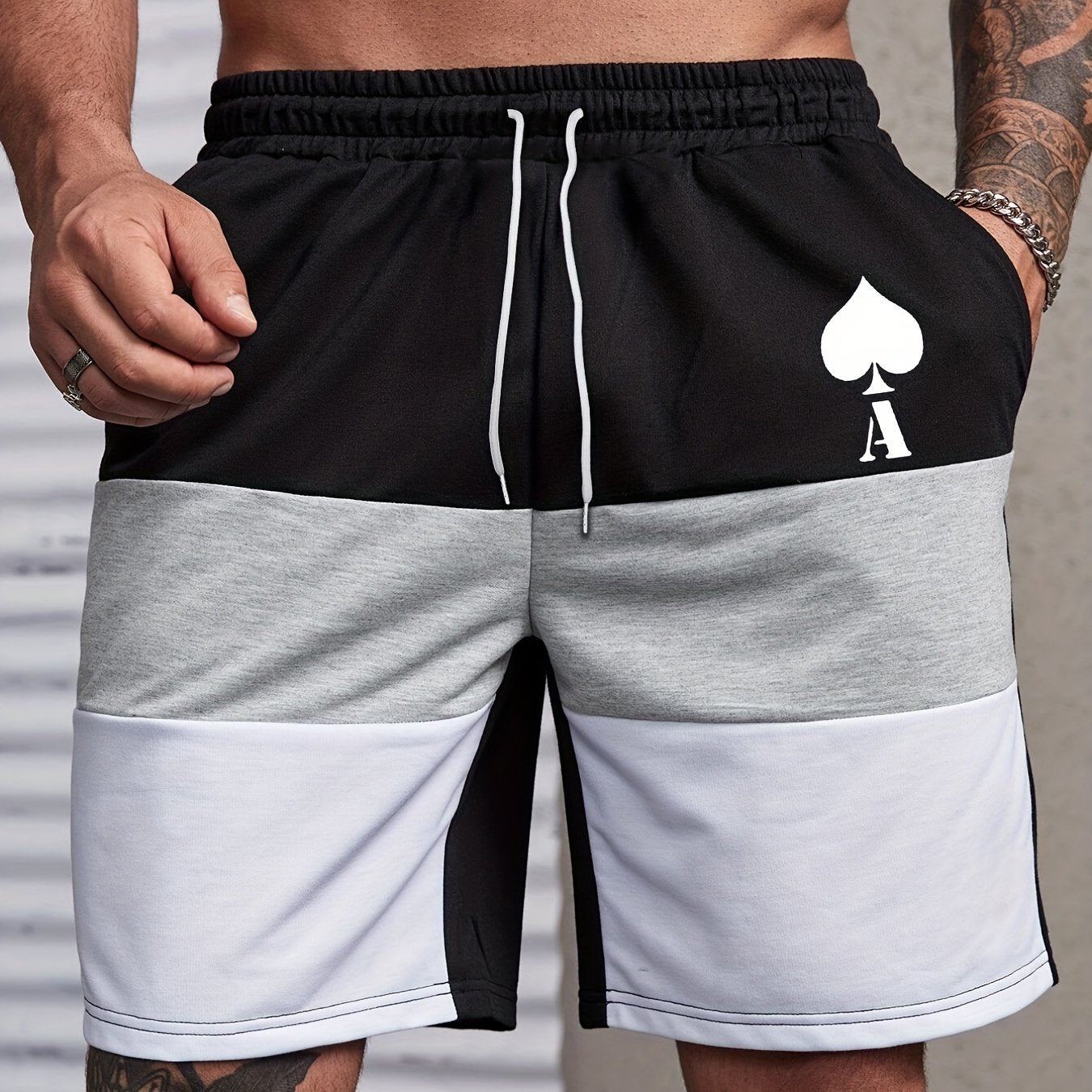 Spade A Print Men's Drawstring Shorts