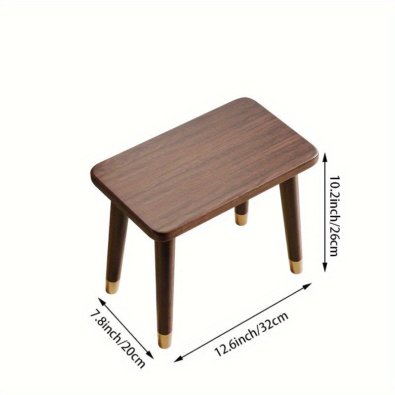Solid Wood Shoe Changing Stool Walnut