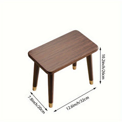 Solid Wood Shoe Changing Stool Walnut