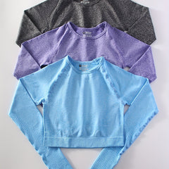 3pcs Long Sleeved Sports Top Running Yoga Top Women's Tops