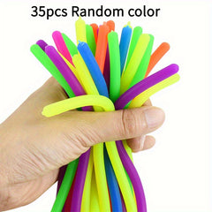 Colorful Elastic Rope Noodles Party Game Reward Toy Mixed Colors Heart