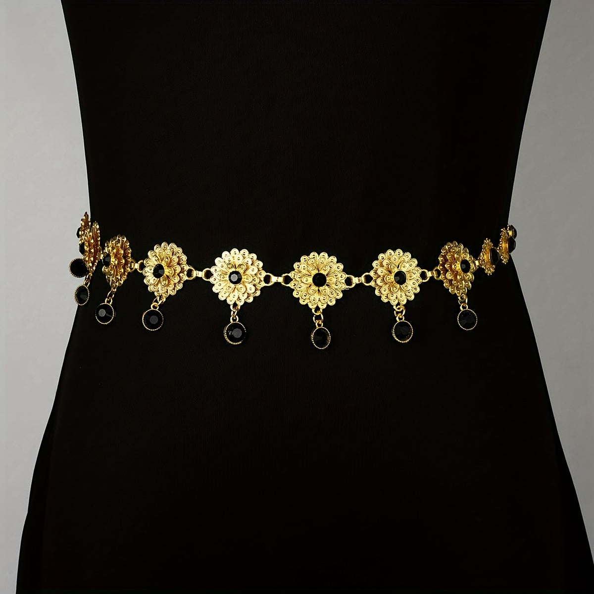 Flower Crystal Waist Strap Tassel Chain Waist Jewelry