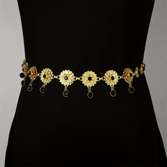 Flower Crystal Waist Strap Tassel Chain Waist Jewelry