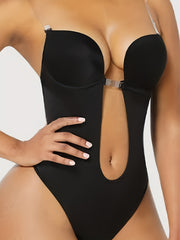 Plunging Shaping Bodysuit Push Up Slimmer Body Shaper