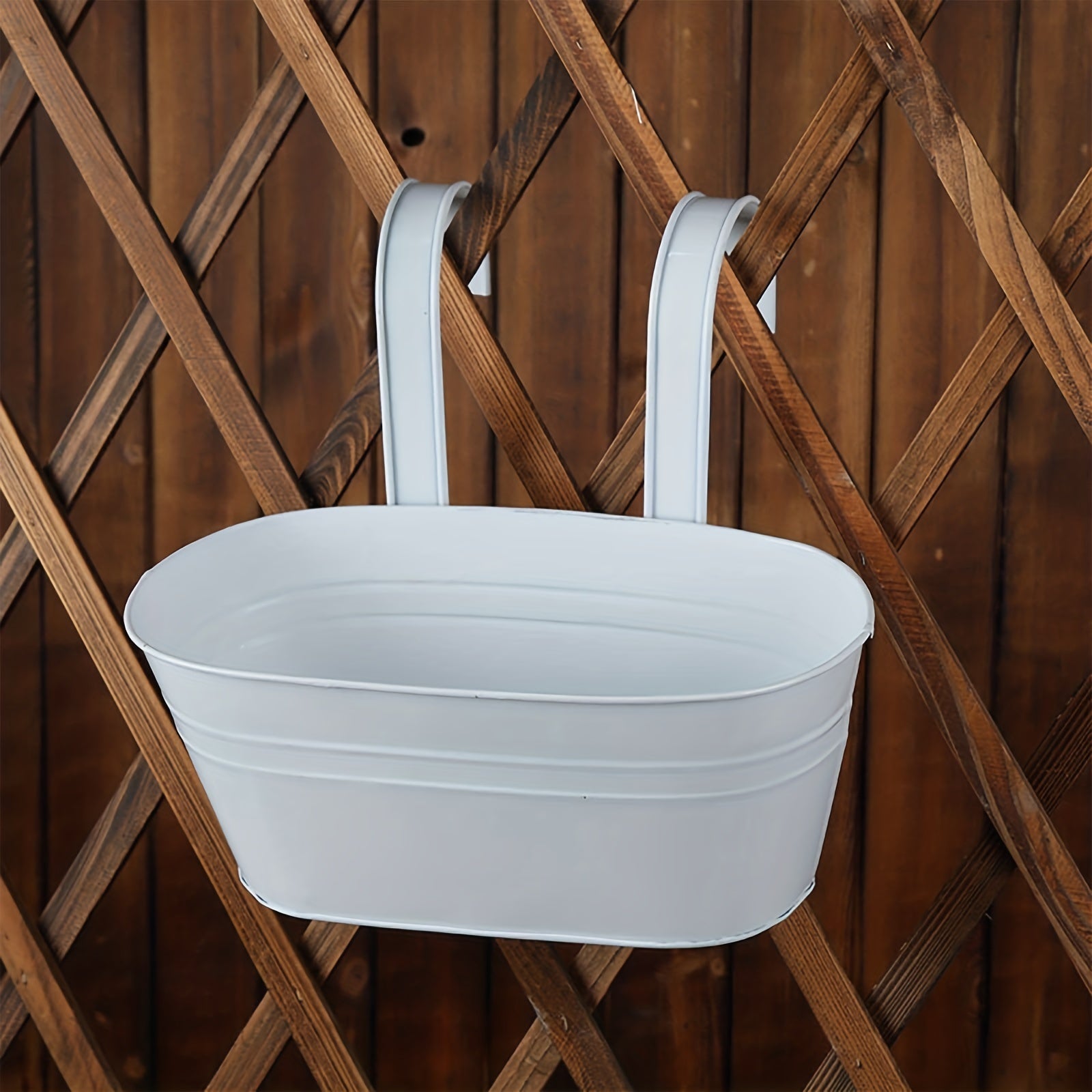 Metal Hanging Flower Pots Wall Mounted Garden Bucket with Hooks