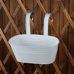 Metal Hanging Flower Pots Wall Mounted Garden Bucket with Hooks