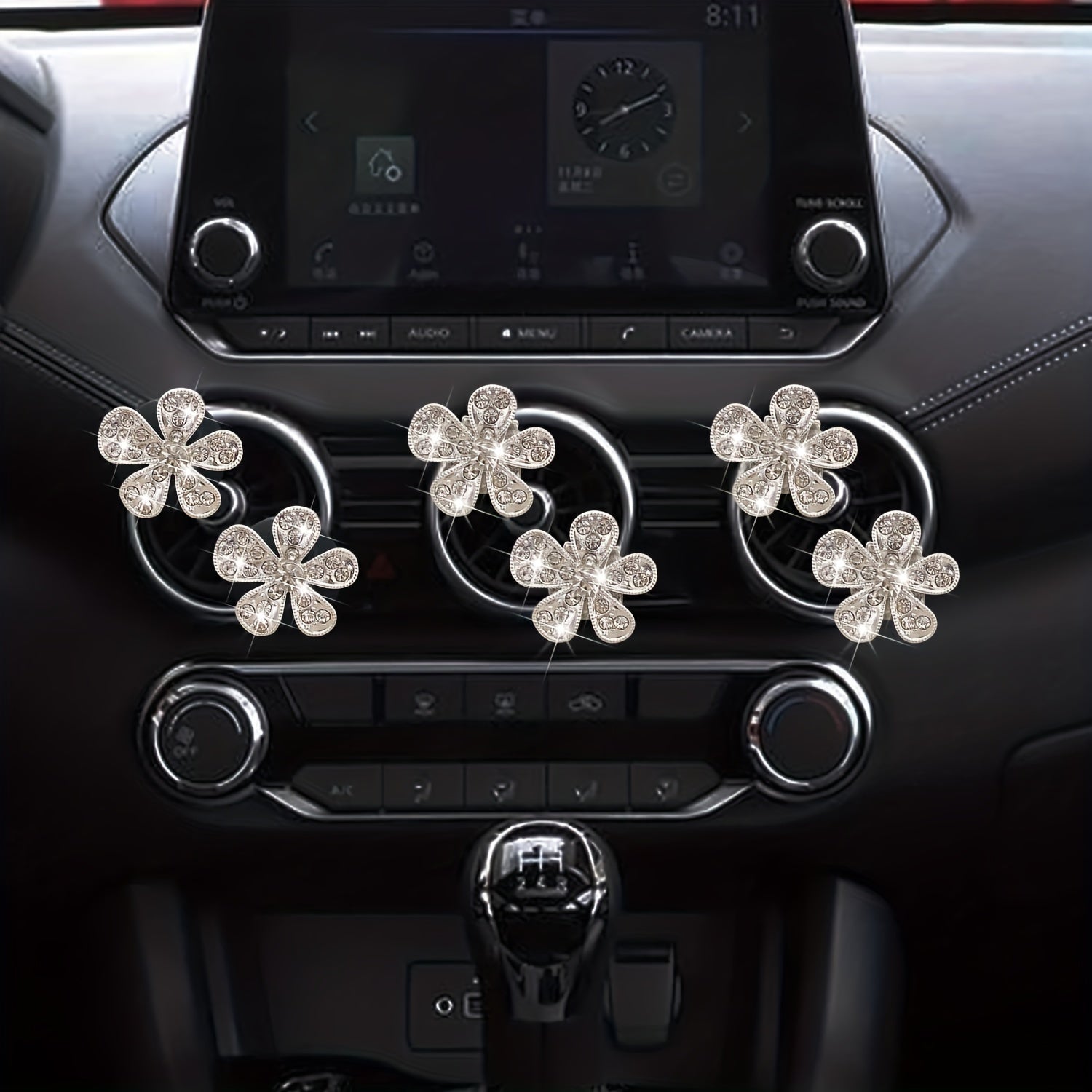 Rhinestone Petal Car Air Outlet Decoration