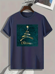 Christmas Light Print Men's Graphic T shirt Casual Comfy Tees For Summer