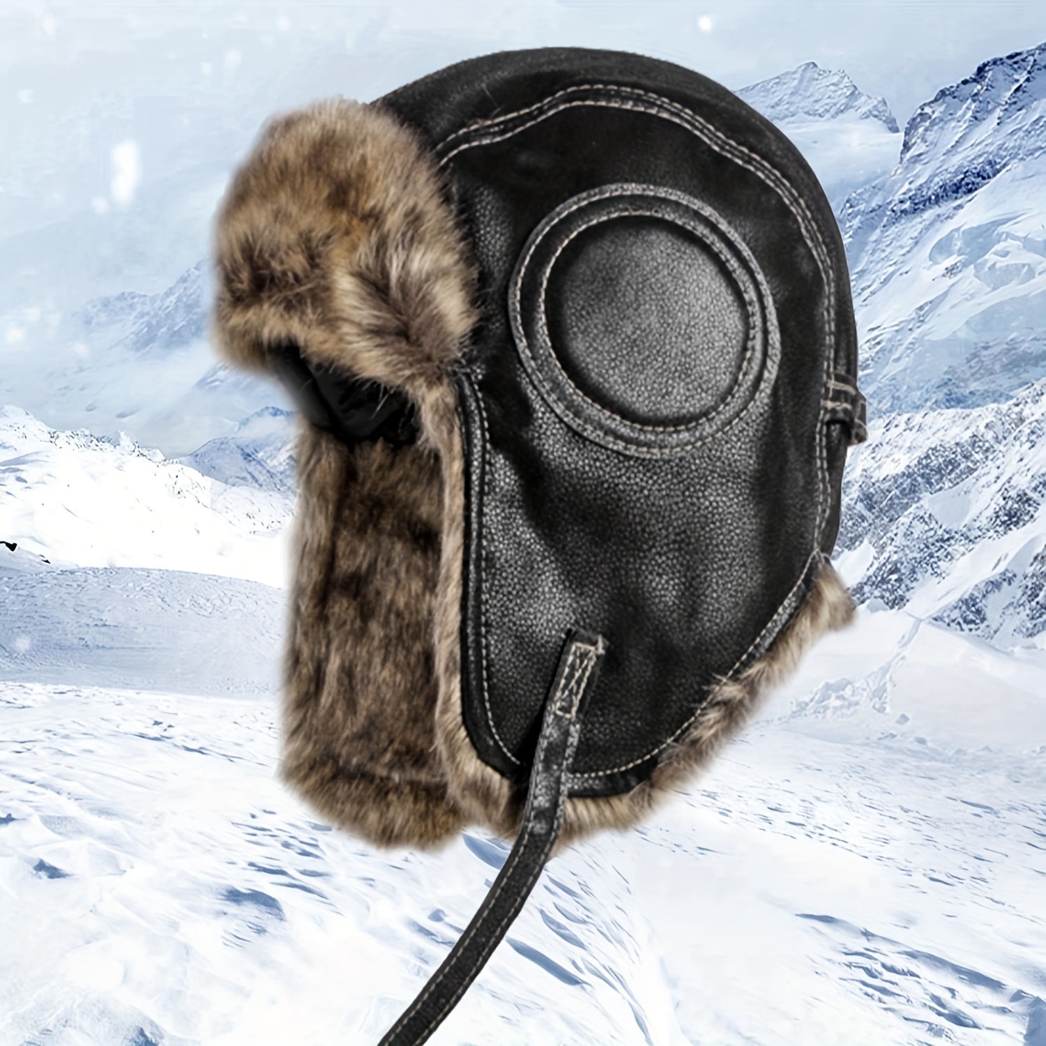 Winter Retro Windproof Warm Ear Protection Leather Hat