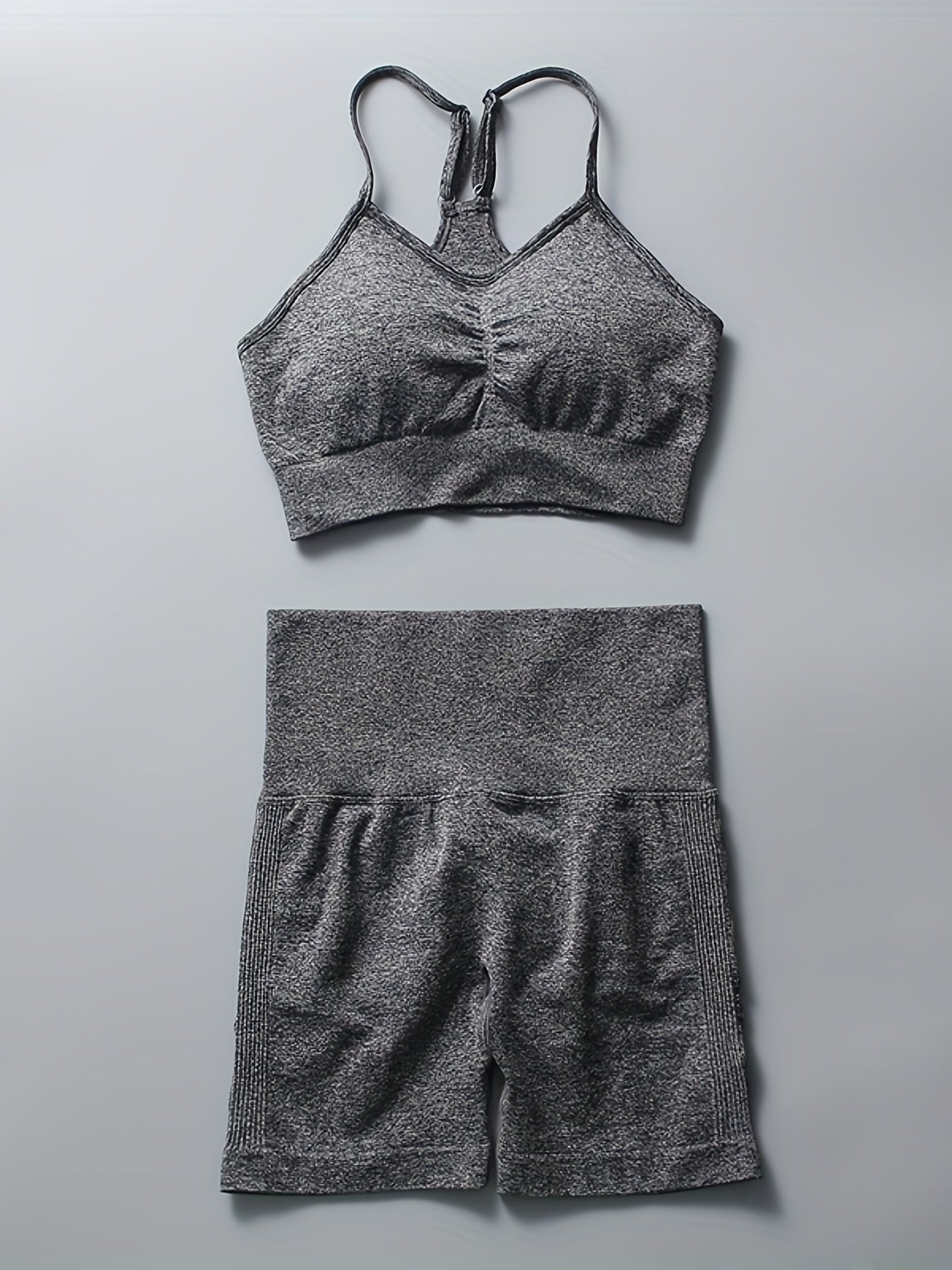 Seamless Yoga Sports Bra & Shorts Set High Stretch Active Wear