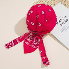 Paisley Print Durag Skull Cap Bandana Head Wrap
