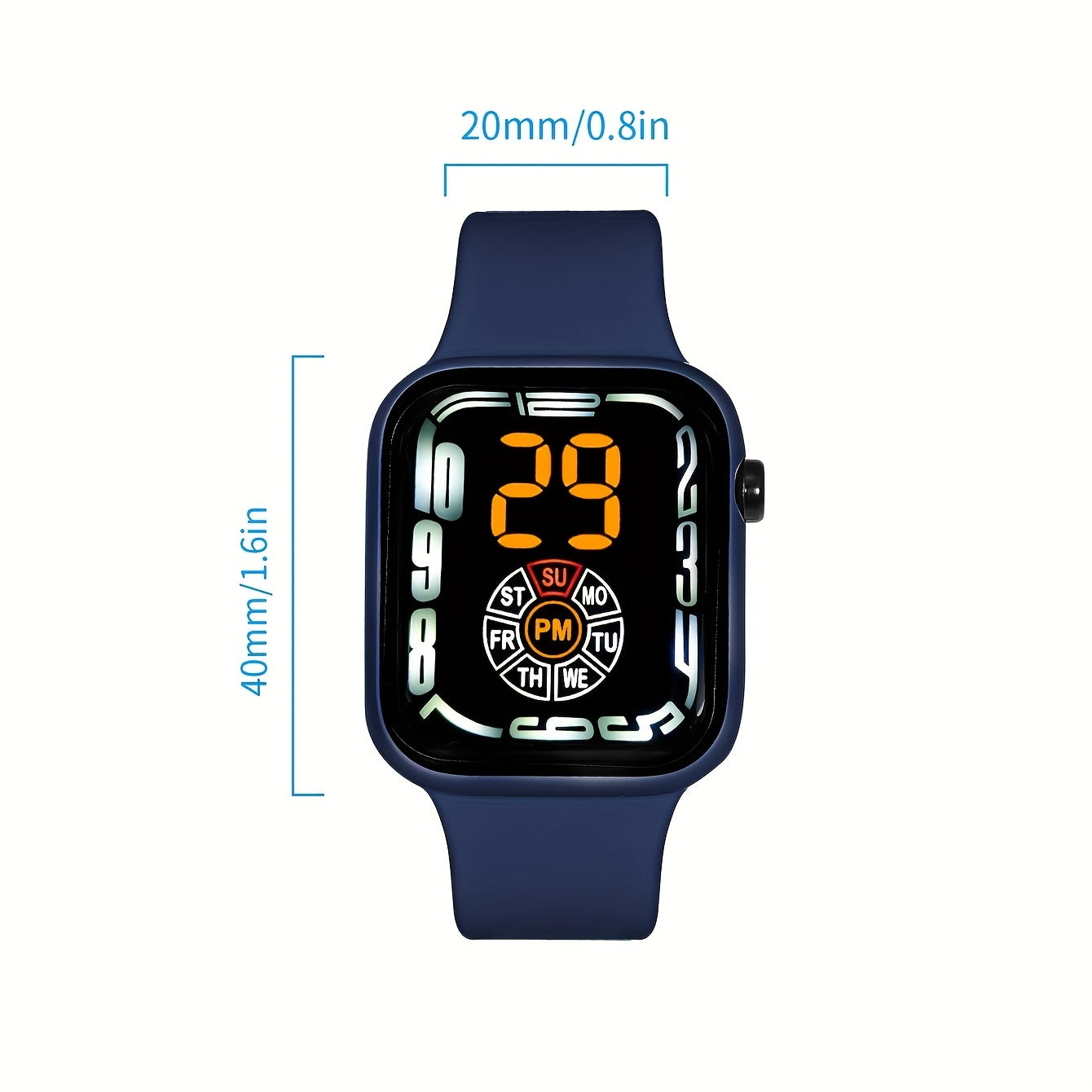 LED Square Digital Watch Silicone Strap Gift For Kids