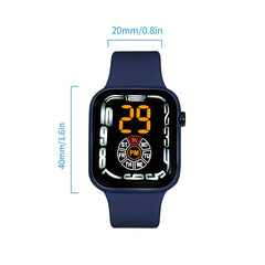 LED Square Digital Watch Silicone Strap Gift For Kids