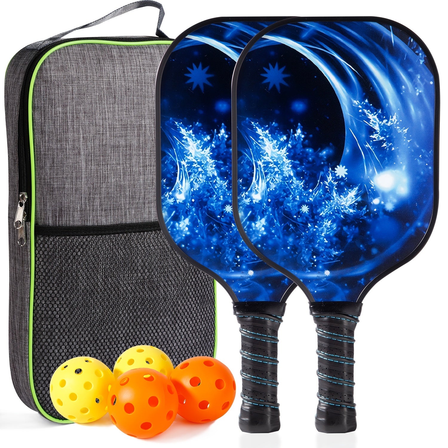 Carbon Fiber Paddle Set, Balls & Bag Pickleball Paddle Halloween
