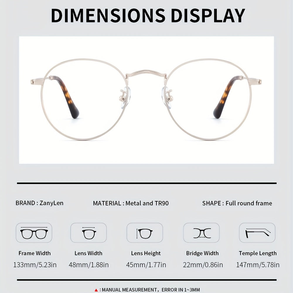 Men's Anti Light Round Frame Glasses