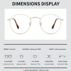 Men's Anti Light Round Frame Glasses