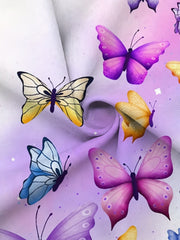 Dreamy 3D Butterfly Graphic Short Sleeve T-shirt for Girls