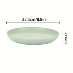 5pcs 22.86cm Plastic Dinner Plates Set, Reusable & Sturdy
