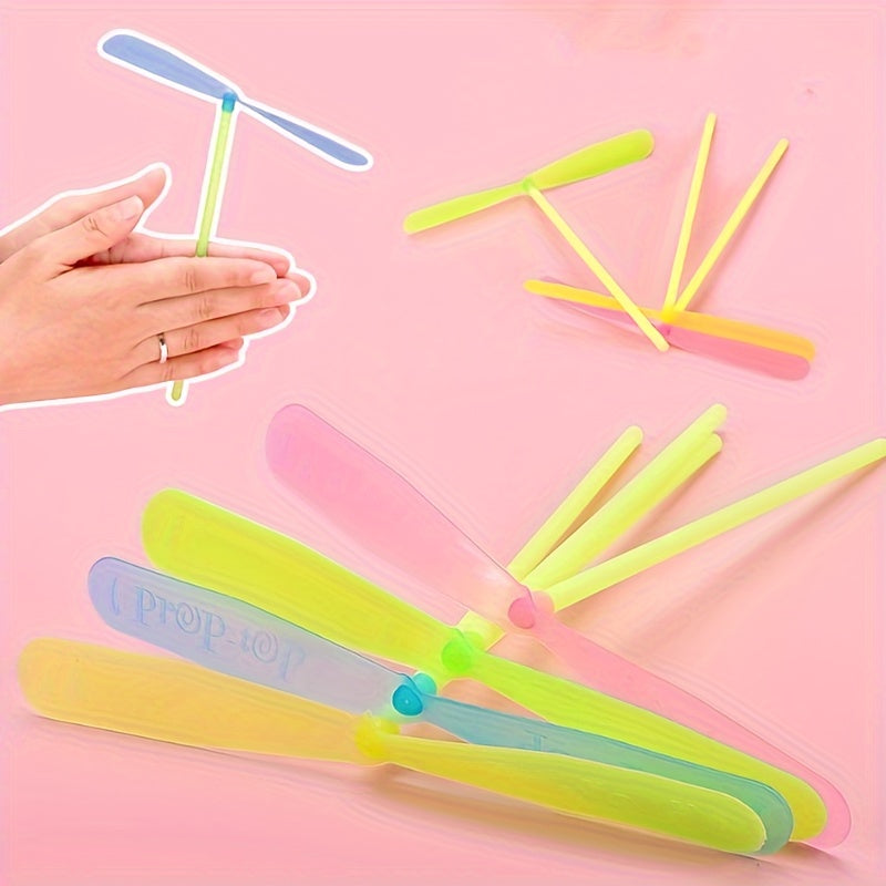 20 Pcs Plastic Bamboo Dragonfly Hand-cranked Toy