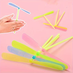 20 Pcs Plastic Bamboo Dragonfly Hand-cranked Toy