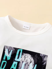 Boys Cotton Graphic Tee Matching Shorts Set Kids Summer Clothes