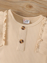 Baby Girl Long Sleeve Ruffle Trim Bodysuit & Pants Set