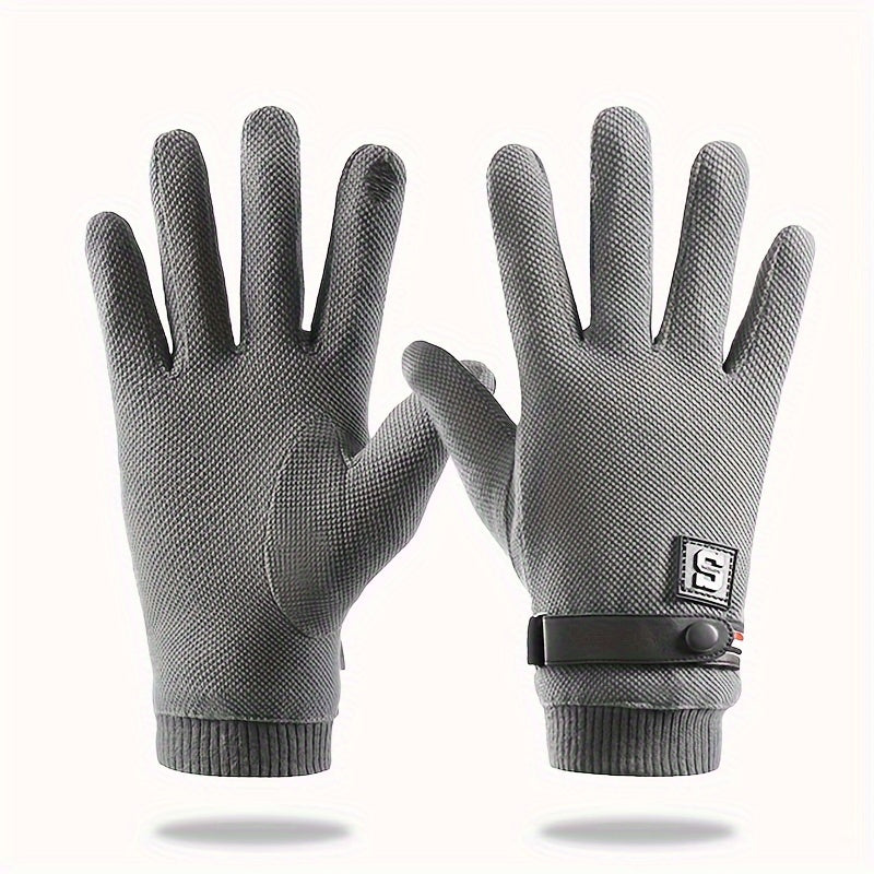 Velvet Thickened Warm Gloves Touch Screen Gloves For Cycling Running