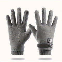 Velvet Thickened Warm Gloves Touch Screen Gloves For Cycling Running