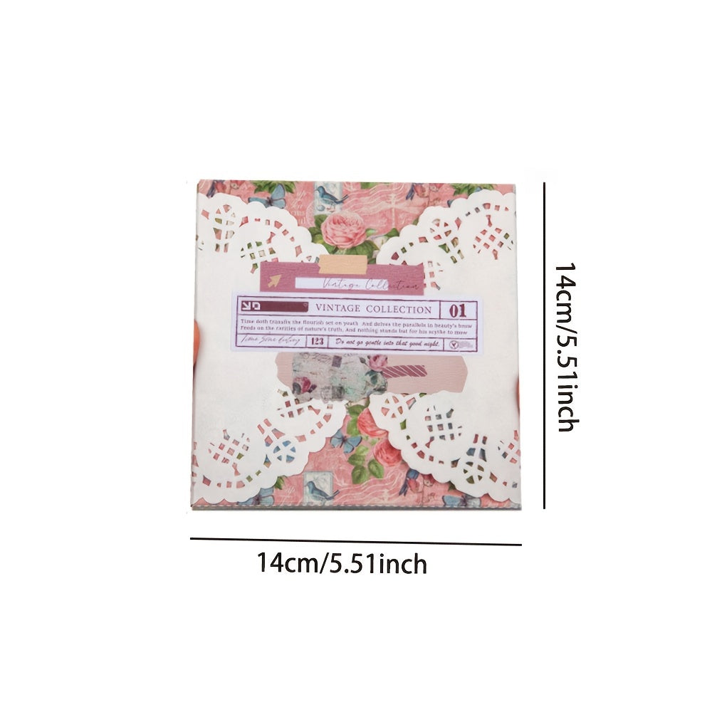 40 Sheets Vintage Lace Scrapbook Paper, Non-Sticky Square Background Paper