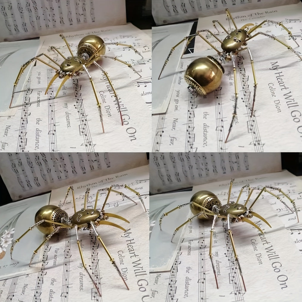 3D Metal Puzzle Human Face Spider Model Building Kit Brain Teaser DIY Craft Kit