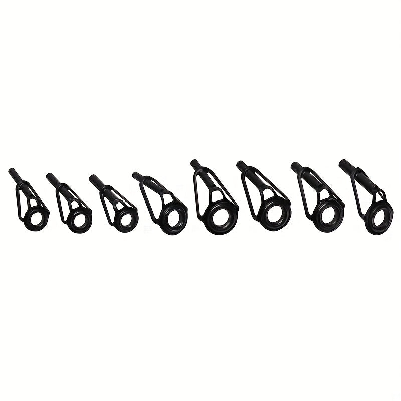 8pcs Ceramic High Carbon Steel Top Ring Guide Eye Set for Lure Rod
