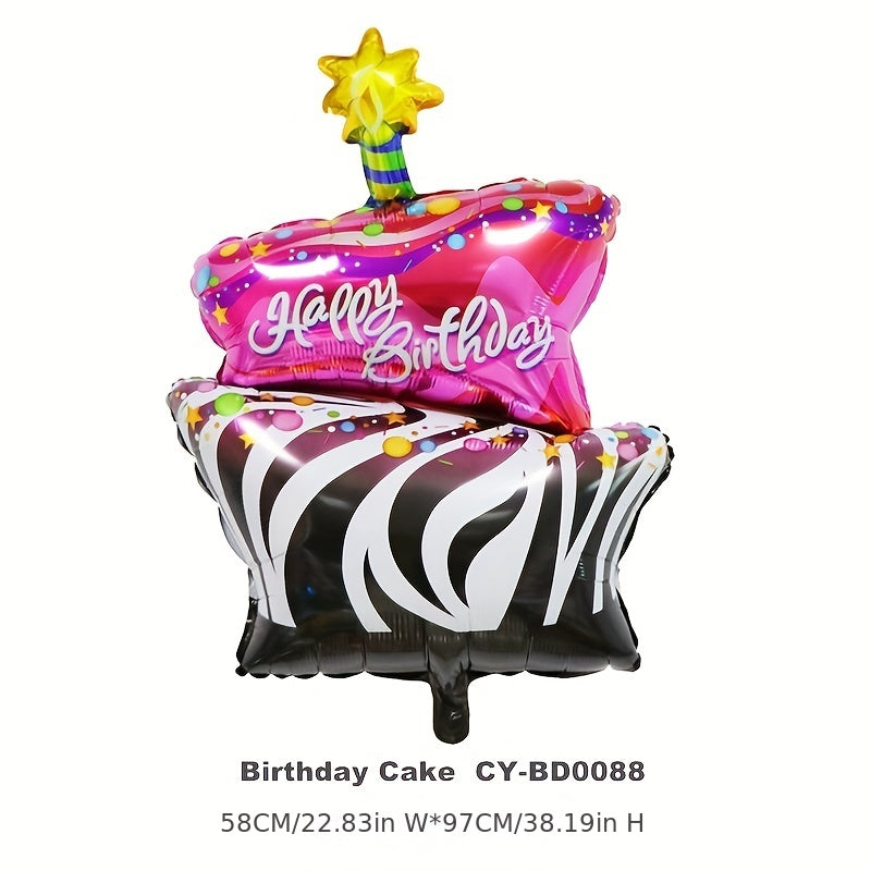 5pcs Cake Shaped Balloon Set Birthday Party Decoration