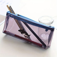 Whale PVC Pencil Case for School, Office, Home