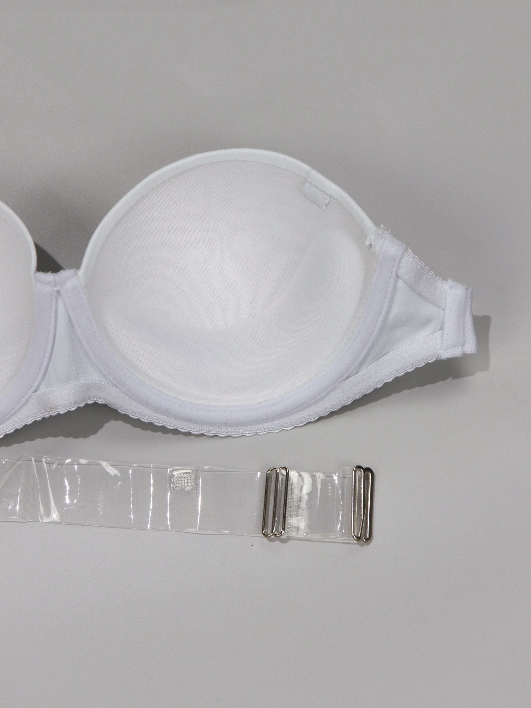 3pcs Solid Push Up Bras with Transparent Straps Women's Lingerie