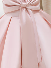 Baby Girl 1 Yr Dress Princess Twill Thick Satin Bow Baby Dress