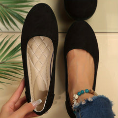 Women's Solid Ballet Shoes Slip On Low Flat Casual Light Shoes