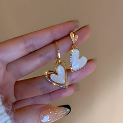 2pcs Girls Heart Asymmetrical Earrings Kids Accessories