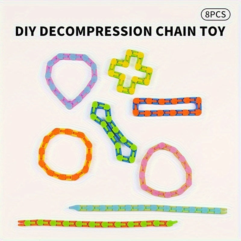 24 Link DIY Relaxation Chain - Transformable into Various Shapes - 8pcs