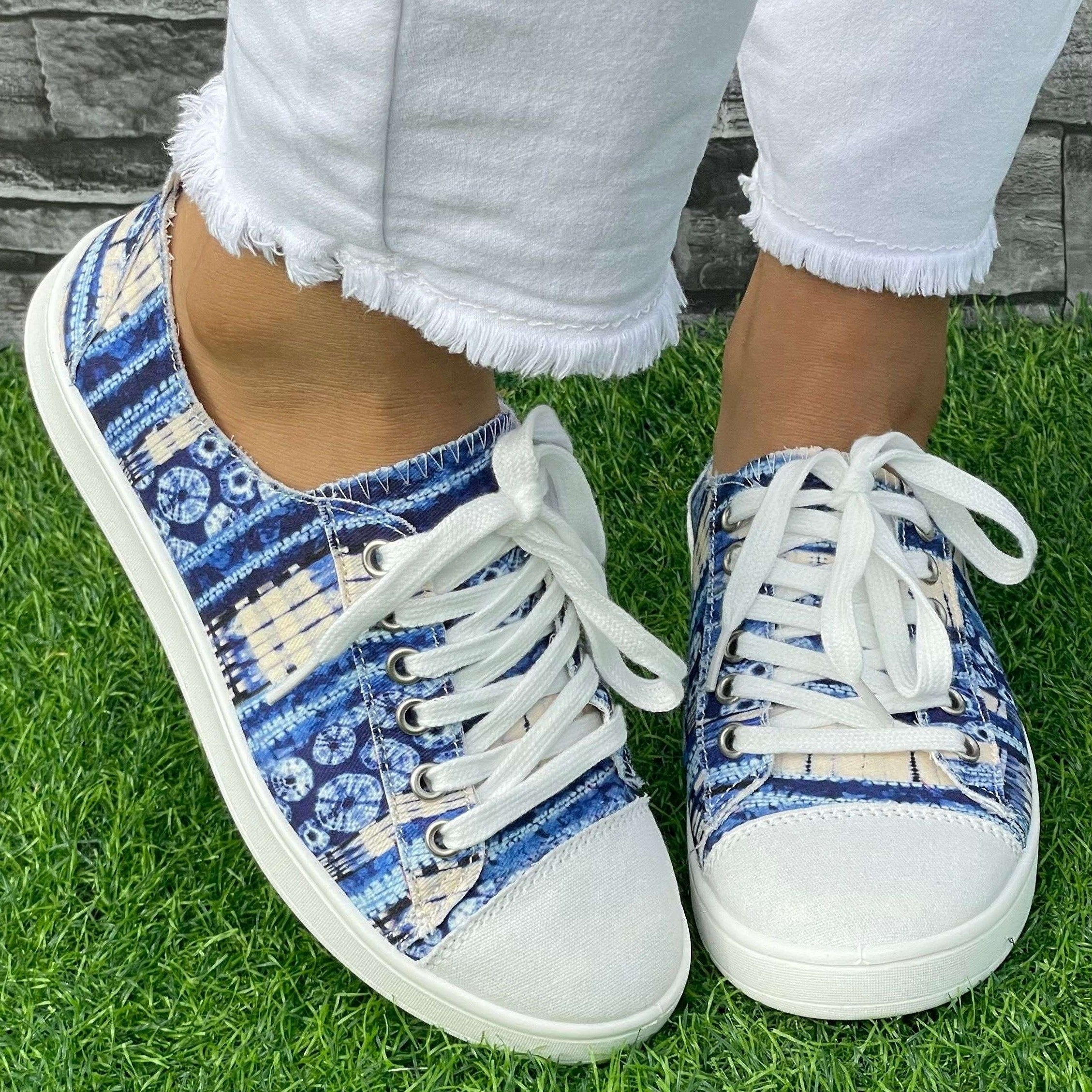 Striped Pattern Flat Shoes Women's Lightweight Casual Shoes
