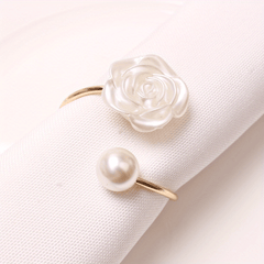 Pearl Napkin Rings Set for Wedding Thanksgiving Easter