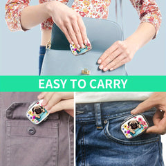 Pug Medicine Box 2 Compartments Square Mini Portable Pocket Wallet Medicine Box