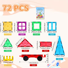 72pcs Magnetic Building Tiles for Kids Educational Stacking Blocks