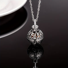 Memorial Flower Necklace with Small Urn Vintage Hollow with Filler Kit