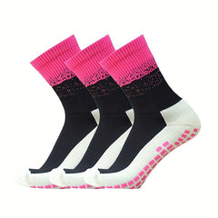 Colorful Stitching Football Socks Non-Slip Silicone Training Socks