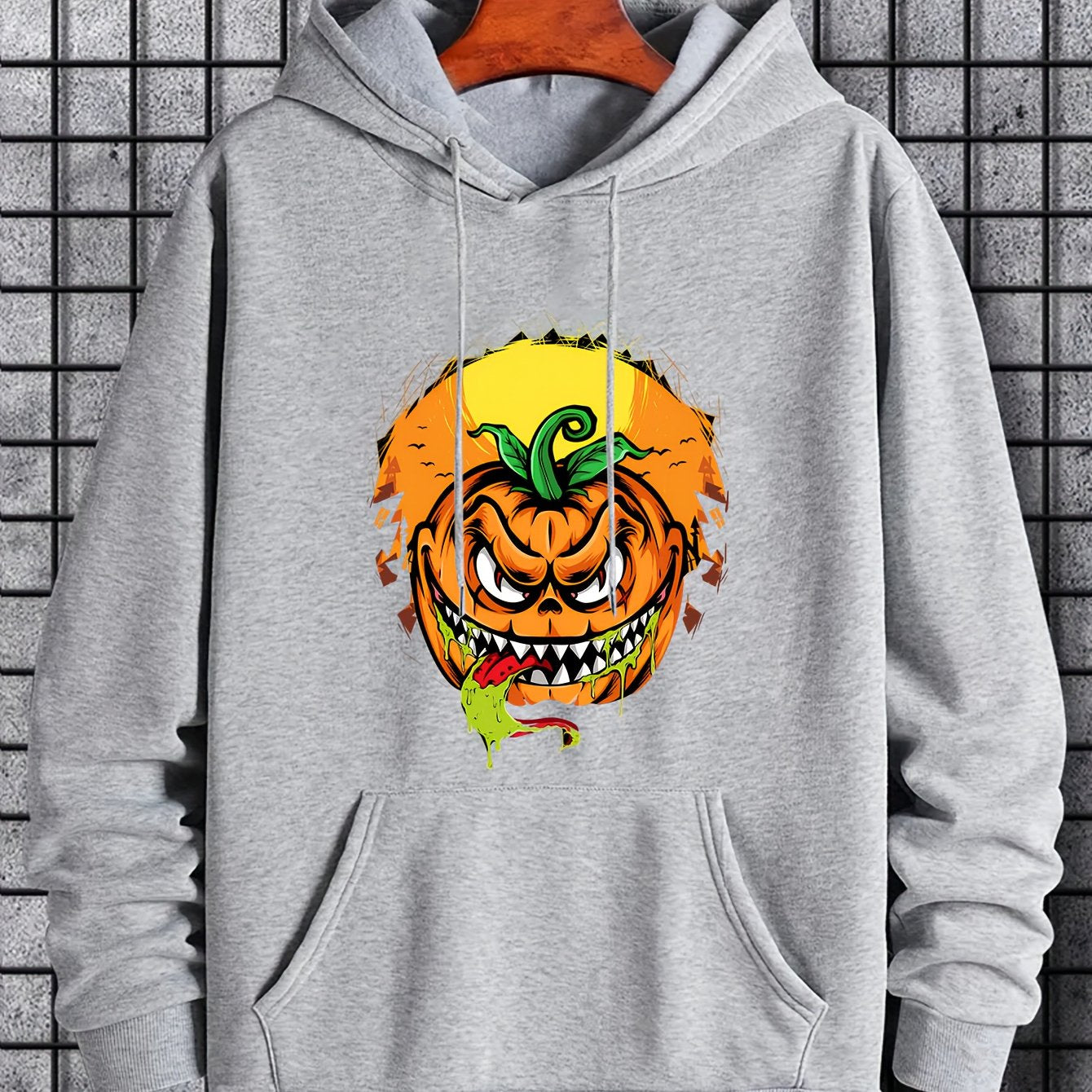Men's Pumpkin Graphic Hoodie Active Drawstring Hooded Sweatshirt