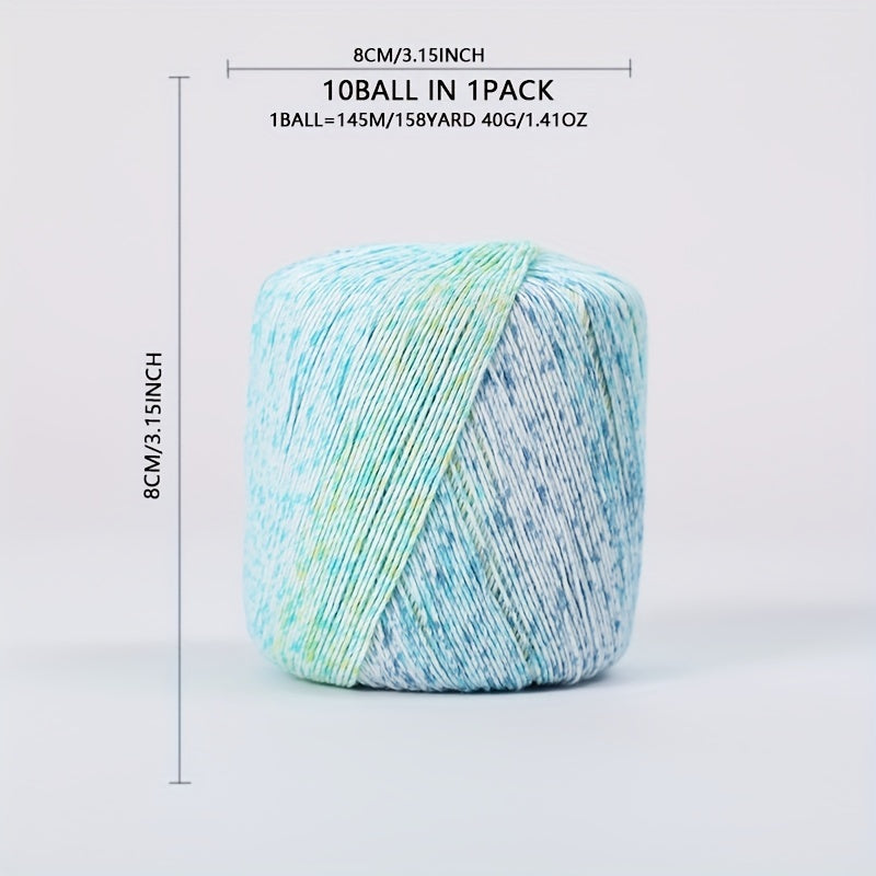 10-ball Set 1 Ball of 145m 158 Yard 40g Crocheting Summer Clothes Vest Hand Knit