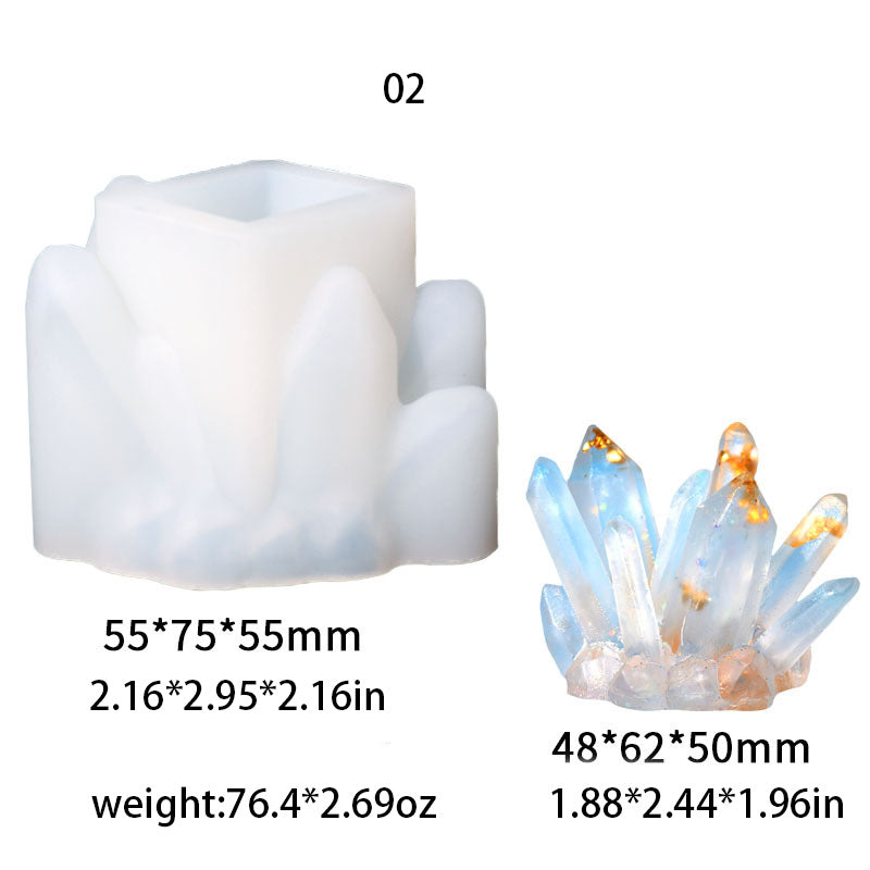 Crystal Cluster Stone Silicone Mold for DIY Jewelry Set